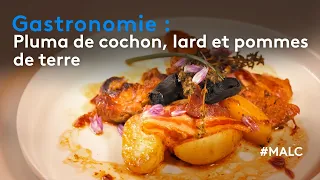 Gastronomie : pluma de cochon, lard et pommes de terre