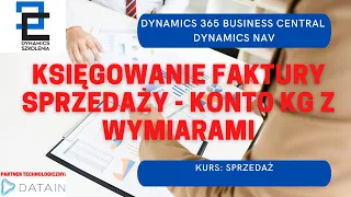 Księgowanie faktury sprzedaży - konto KG z wymiarami