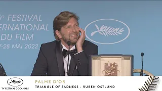 TRIANGLE OF SADNESS - PALME D'OR - PRESS CONFERENCE - EV