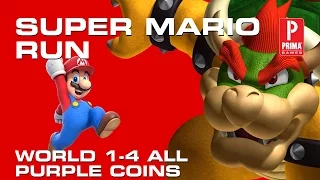 Super Mario Run World 1-4 All Purple Coins