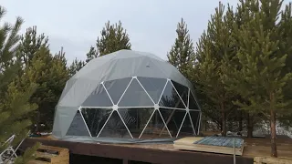 Монтаж геокупола за 8 часов / Быстровозводимый дом в форме сферы