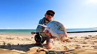 Fly Fishing For (Golden Trevally And GT) In Crystal Clear Waters