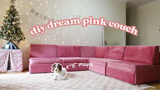 Revamping a vintage couch to my dream pink velvet sectional! 💖