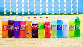 Experiment : Coca Cola , Fanta, Sprite , Mirinda , 7 UP , Pepsi vs Mentos Underground