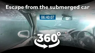 360-degree video! Escaping the submerged car [Virtual trial]