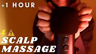 ASMR - [+1 HOUR] FAST and AGGRESSIVE SCALP SCRATCHING MASSAGE | mic scratching foam cover | No talk