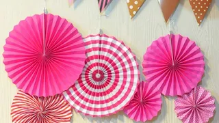 Paper fan making video/ simple decoration for parties