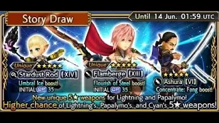 [DFFOO] 50 draws for lightning CP35 Weapons! feeling Lucky!! F2P Player