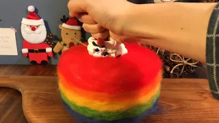 Cake made with Christmas props - Stop Motion Cooking & ASMR