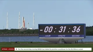 Replay: the moment NASA scrubs Moon rocket countdown rehearsal