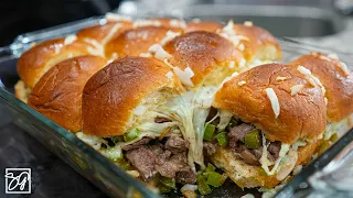 These Philly Cheesesteak Sliders are a Game Day MUST