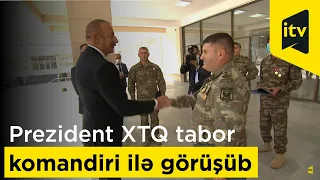 Prezident İlham Əliyev Şuşanın alınmasında iştirak edən XTQ tabor komandiri ilə görüşüb