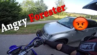 Angry Forester Getaway / Chase!? ANGRY PEOPLE vs. BIKER | PaddyEnduro