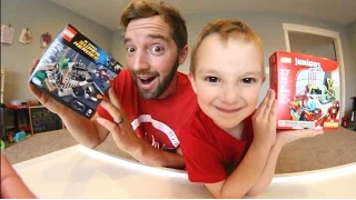 Father Son LEGO SUPER HERO DUEL! Batman, Iron Man, MORE!