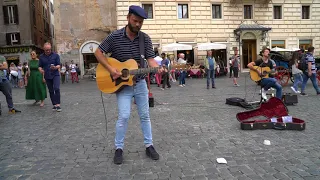 Kings of Leon - Use Somebody - The Pantheon Rome - INCREDIBLE Street Performers -