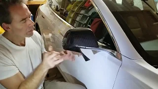 How Hard is it to Vinyl Wrap Tesla Mirrors and Results