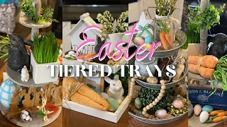 EASTER TIERED TRAY DECORATE WITH ME 2022| SPRING TIERED TRAY DECOR IDEAS