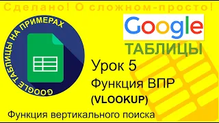 Google Таблицы. Урок 5. Функция ВПР (VLOOKUP)