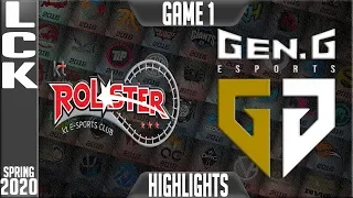 KT vs GEN Highlights Game 1 | LCK Spring 2020 W1D1 | KT Rolster vs Gen G G1