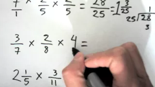 Ejercicios de multiplicación de fracciones