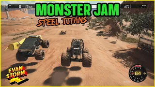 Monster Jam Steel Titans Training Truck Racing Son and Dad Gaming