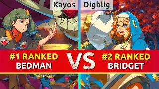 GGST ▰ Kayos (#1 Ranked Bedman) vs Digblig (#2 Ranked Bridget). High Level Gameplay