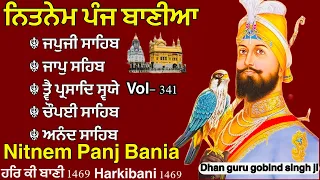 Nitnem sahib full path | ਨਿਤਨੇਮ ਪੰਜ ਬਾਣੀਆ | नितनेम |Nitnem japji sahib full Vol 341