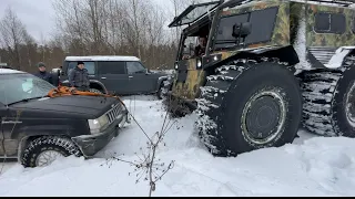 Они не сдаются!Глубокий снег!Ни метра назад!Всех спас Шатун!JEEP Cherokee,Patrol y60,Нива,Буханка