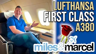 Lufthansa First Class (2023) - Im A380 von München nach Boston | Miles & Marcel