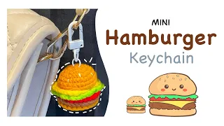 Crochet Hamburger Keychain | Hướng dẫn móc khóa Hamburger siêu ngon |Cute Amigurumi| PuPie's Crochet