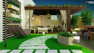 Backyard Patio Design | Backyard Garden Landscaping Ideas |  Outdoor Seating Wooden Pergola