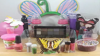 Butterfly Slime★ Mixing Makeup Eyeshadow Glitter into SLIME★ASMR★Satisfying Slime Video#46