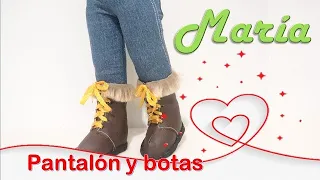 muñeca de tela-MARIA, pantalón y botas 2/4