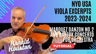 NYO USA Viola Excerpts Tutorial 2023 2024 Marquez Danzon 2 and Bartok concerto for orchestra