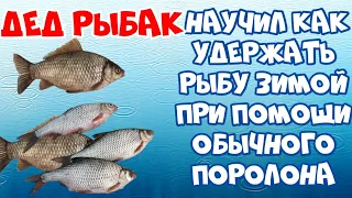 Дед рыбак научил как удержать рыбу зимой на любой реке! при помощи обычного поролона.