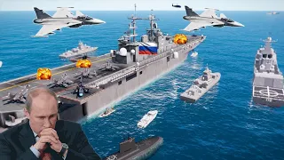 🔴 Russian Aircraft Carrier and Submarine Destroyed & 38 soldiers killed By Ukrainian PH-38 Jet|GTA-5