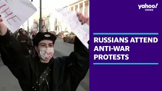 Russian citizens attend anti-war protests across the country | Yahoo Australia