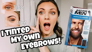 *EASY* Eyebrow Tinting At Home!!! *Using Just for Men Beard Dye