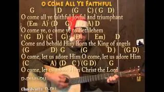 O Come All Ye Faithful (Christmas) Strum Guitar Cover Lesson with Lyrics - Sing and Play