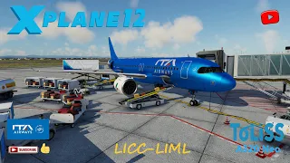 Перелет из Catania Fontanarossa Airport (LICC) в Milan Linate Airport (LIML) // #xplane12