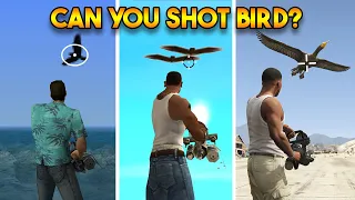 CAN YOU SHOOT THE BIRD? (WHICH GTA IS REALISTIC? GTA 5, GTA 4, GTA SAN ANDREAS, GTA VC, GTA 3)