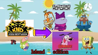 Courage the cowardly dog/chowder/camp lazlo/SpongeBob//courage gets Stranded in the island// KND ￼