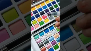 amazing 😍 Watercolor Set 90 Colors #watercolor #satisfying #unboxing #review #colors #painting