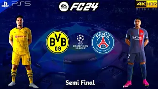 EA FC 24 - Borussia Dortmund Vs PSG | UEFA Champions League 2024 Semi Final - PS5 [4K HDR]