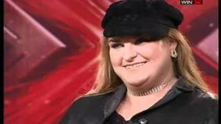 X-Factor - Door Opens On Sharon's Face As She Laughs