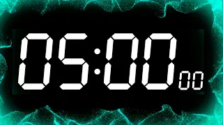 5 Minute Countdown Timer No Music Alarm at The End (Big Digit White) | 5-Minute Basketball Timer