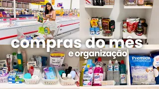 COMPRAS DO MÊS MERCADO ATACADO E ORGANIZAÇÃO | compra mais barata, organizando geladeira e despensa