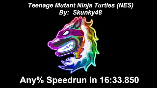 TMNT (NES) Any% Speedrun in 16:33.850 by Skunky48 (World Record as of 12/1/2022)