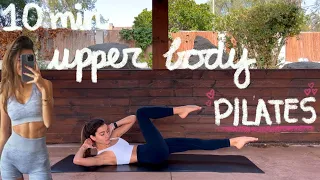 10MIN upper body pilates workout // tone your abs, arms and back // no equipment