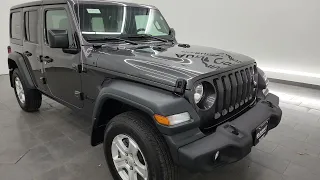 2023 JEEP WRANGLER SPORT S 4 DOOR GRANITE CRYSTAL 4K WALKAROUND 14394Z